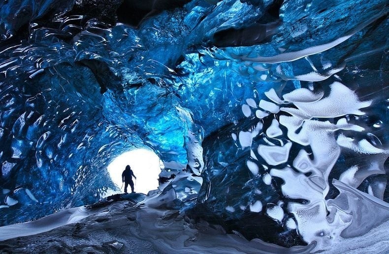 Glacier cave in Iceland